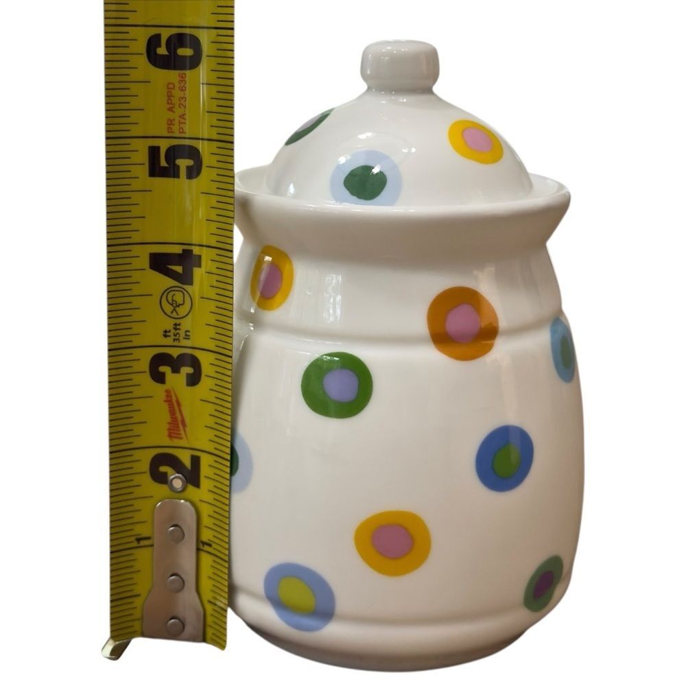 Daisy Dog Studio New York Colorful Polka Dot Jar with Lid. - Picture 7 of 9
